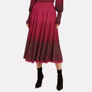 Ulla Johnson Billie Gradient Pleated Skirt in Fuchsia